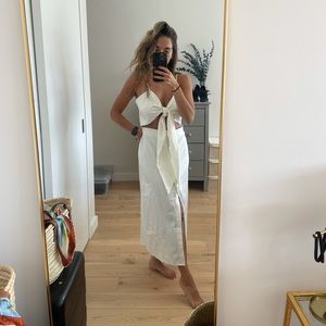 Missguided White tie front dress size us 6